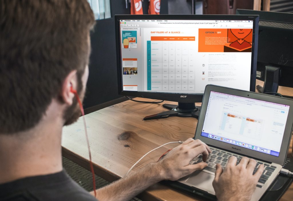 a man working on a laptop