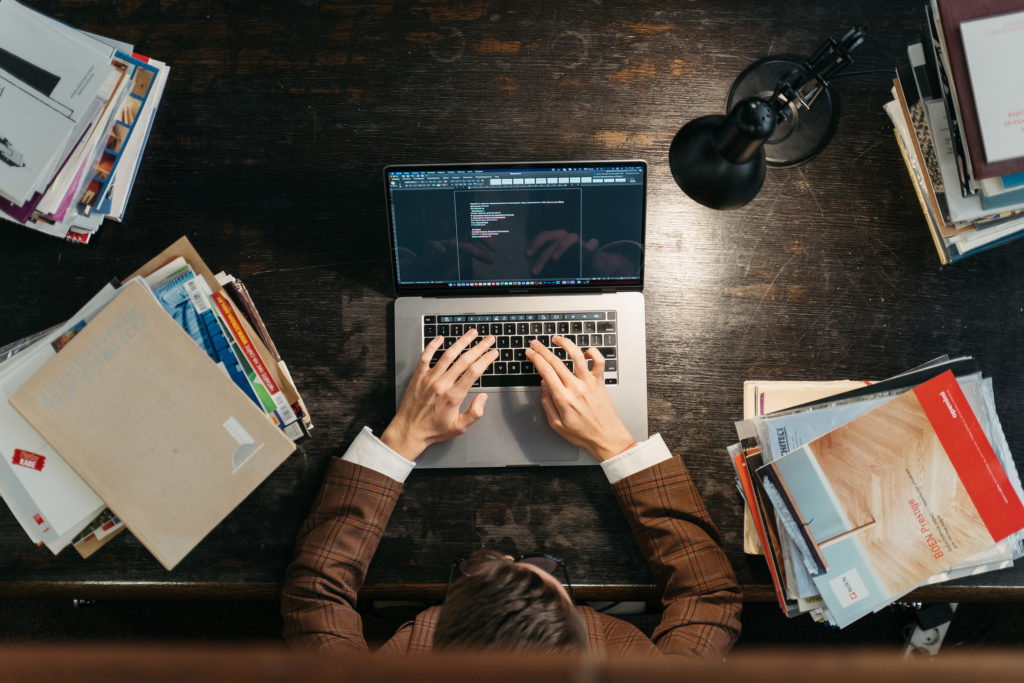 a person working on the laptop