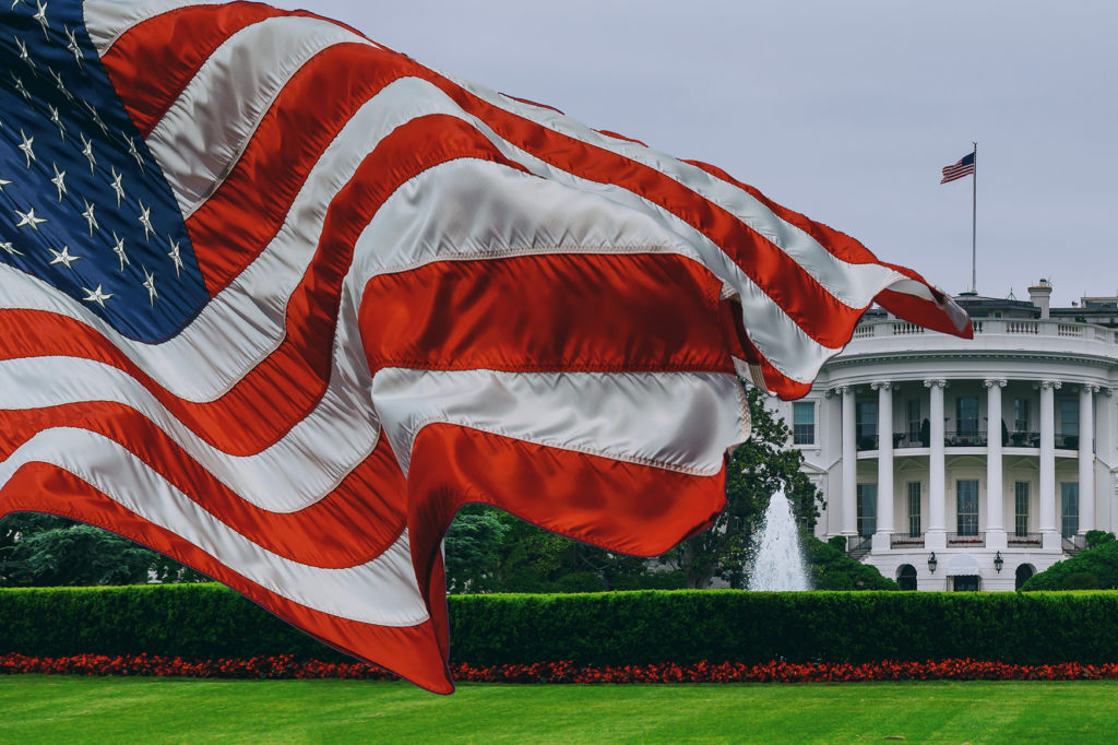 a red and white flag